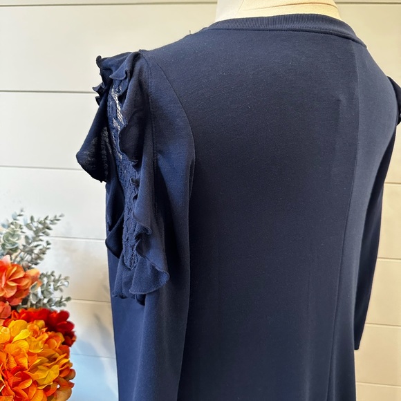 Lane Bryant navy blue soft cotton 3/4 sleeve dress 14-16 - Picture 10 of 11